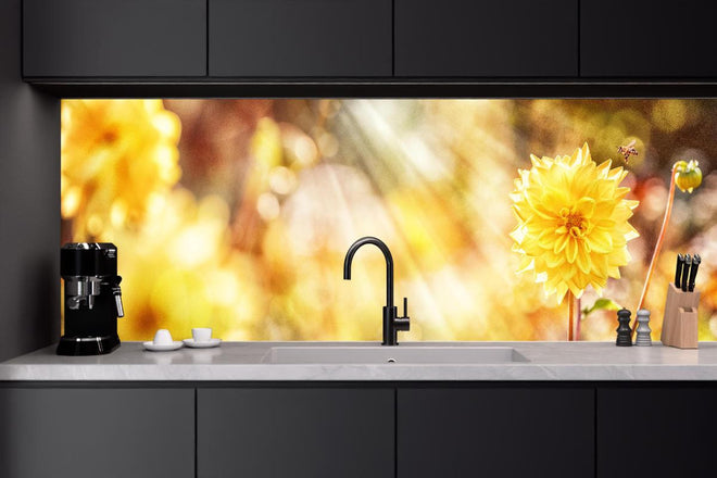 Küchenrückwand - Gelbe Dahlie