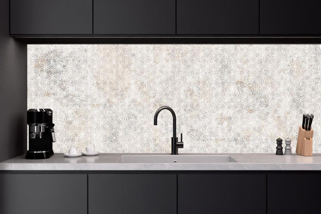 Küchenrückwand - Geometrisches Beton Mosaik