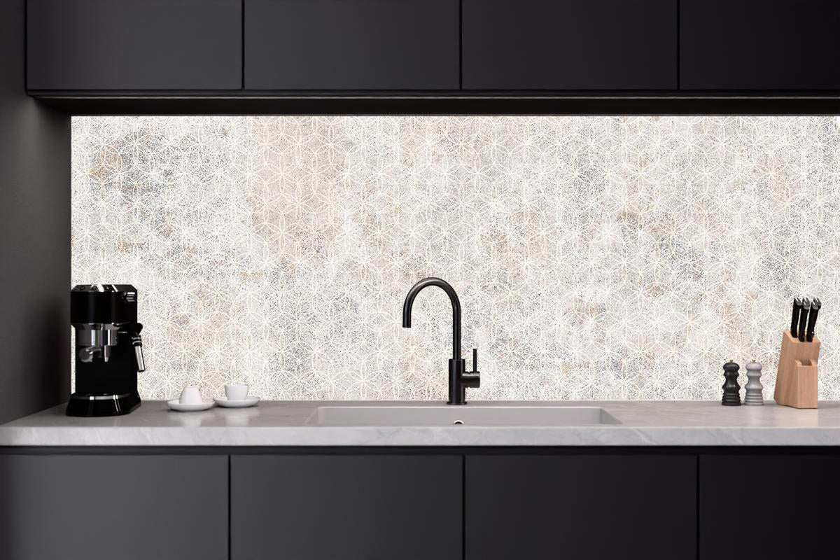 Küchenrückwand - Geometrisches Beton Mosaik
