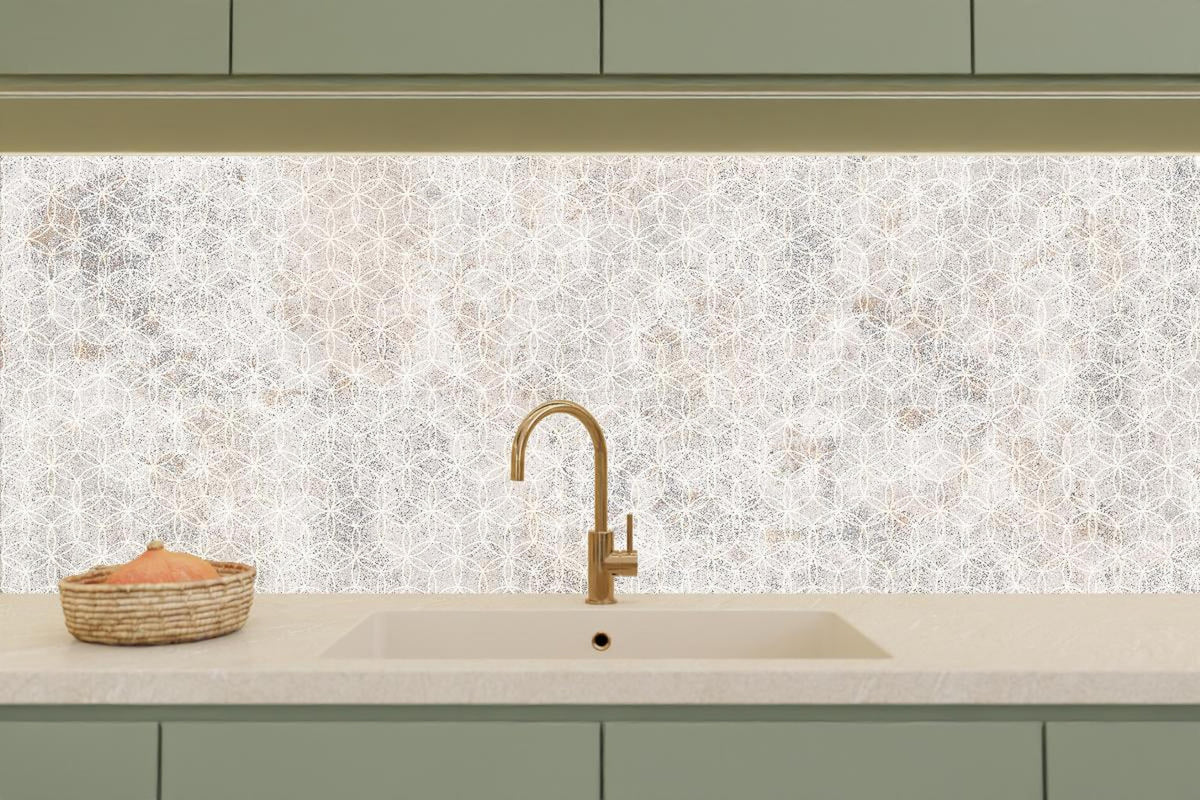 Küchenrückwand - Geometrisches Beton Mosaik