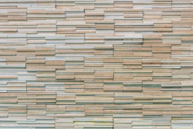 Küchenrückwand - Gestapelte Holzplatten Wandverkleidung Natur Look