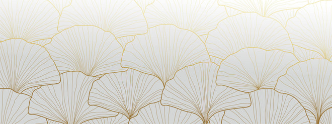 Küchenrückwand - Goldene Ginkgo Blattstruktur