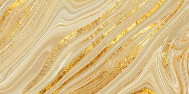 Küchenrückwand - Goldene wellenförmige Marmorierung