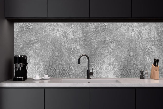 Küchenrückwand - Gräuliche Patchwork Fliesen