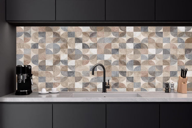 Küchenrückwand - Graubeiges Webmuster im modernen Stil