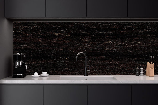 Küchenrückwand - Graue Steinstruktur mit feinen weißen und beigen Einschlüssen