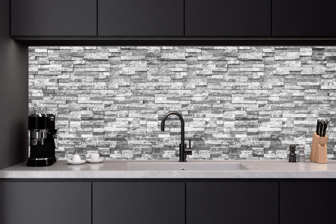 Küchenrückwand - Graue moderne Ziegelwand