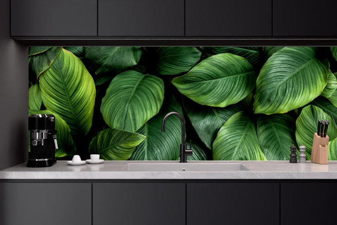 Küchenrückwand - Große grüne Blätter
