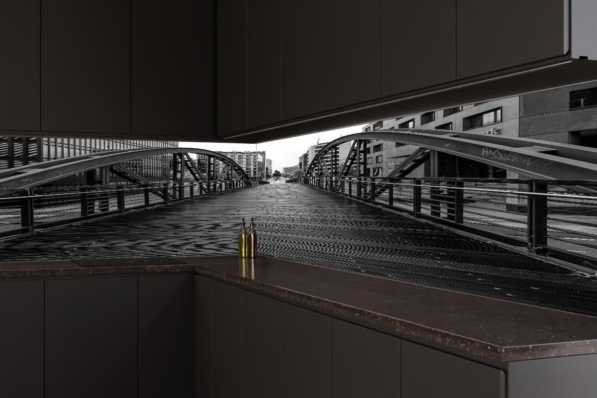 Küchenrückwand - Hamburg - magische Brücke