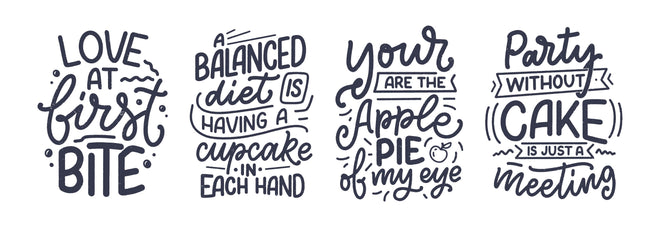 Küchenrückwand - Handgeschriebene süße Kuchen Zitate