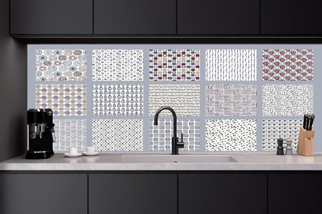 Küchenrückwand - Handgezeichnet Skandinavischer Stil Abstrakte Muster