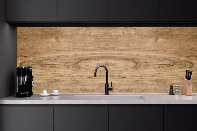 Küchenrückwand - Hell-rustikale Holzplatte