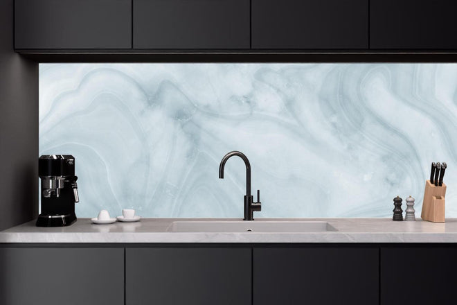 Küchenrückwand - Helle bläuliche Marmor Textur