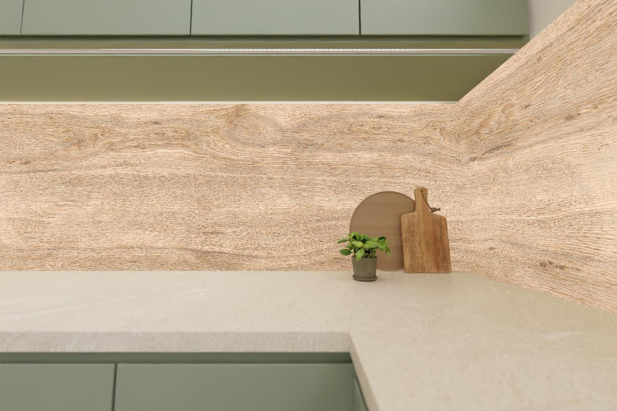 Küchenrückwand - Helles trockenes Holz