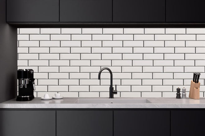 Küchenrückwand - Hochwertige weiße Ziegelmauer Struktur