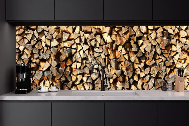 Küchenrückwand - Holzstämme
