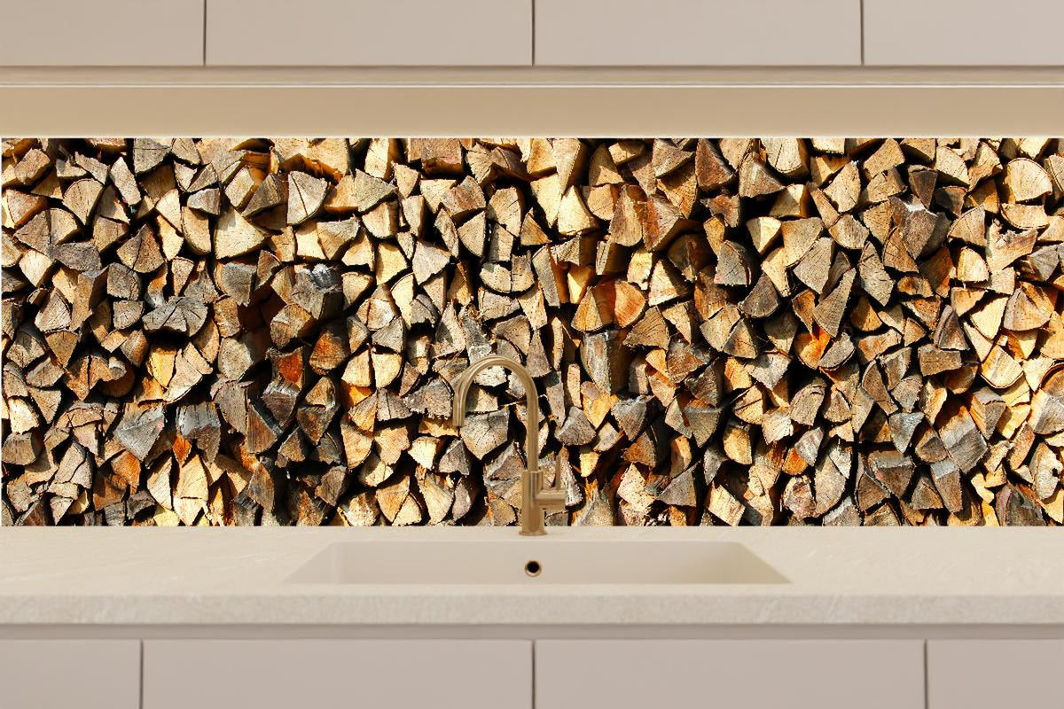 Küchenrückwand - Holzstämme
