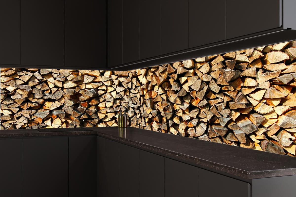 Küchenrückwand - Holzstämme