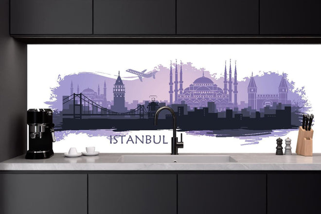 Küchenrückwand - Istanbul Stadtsilhouette bei Dämmerung