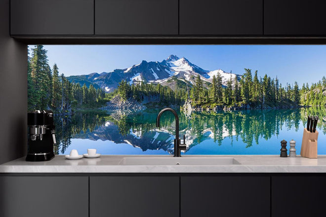 Küchenrückwand - Jefferson Park spiegelnd im Morgenlicht