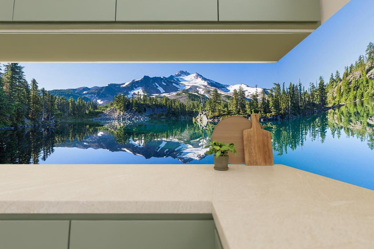 Küchenrückwand - Jefferson Park spiegelnd im Morgenlicht