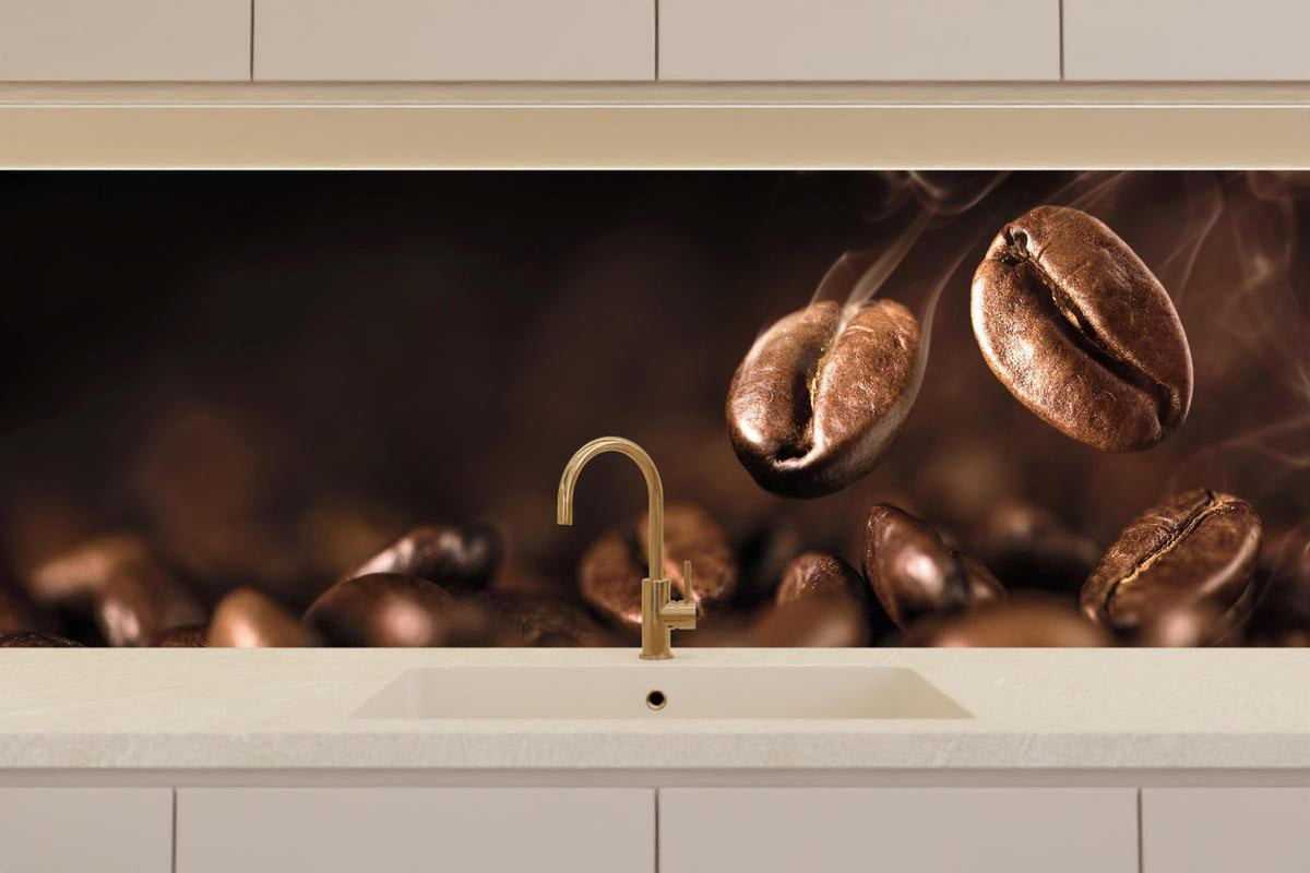 Küchenrückwand - Kaffeebohnen Nahaufnahme