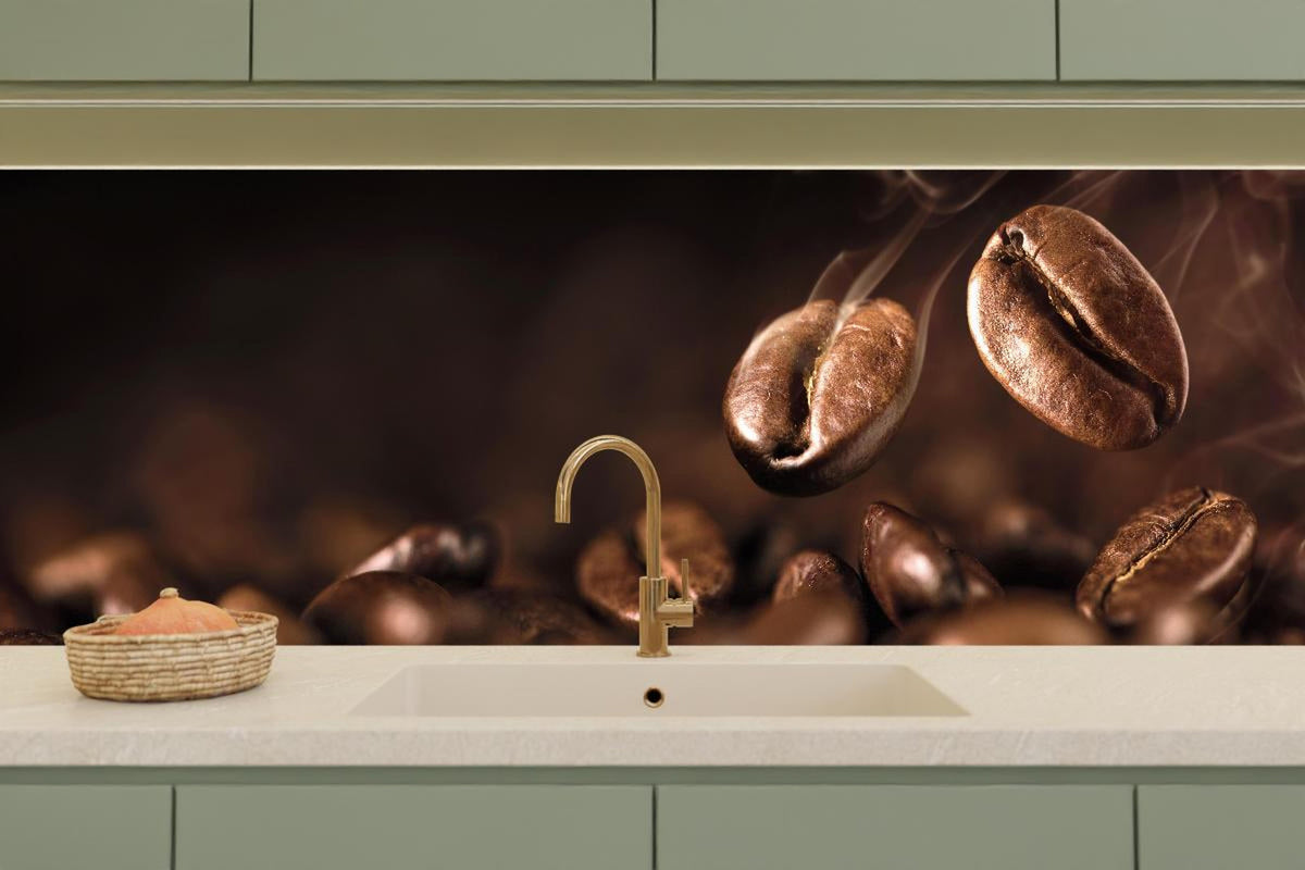 Küchenrückwand - Kaffeebohnen Nahaufnahme