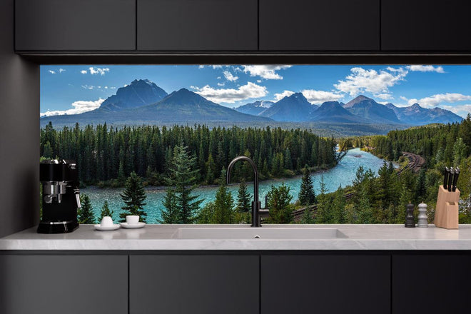 Küchenrückwand - Kanada Nationalpark Natur Zug Gleisen