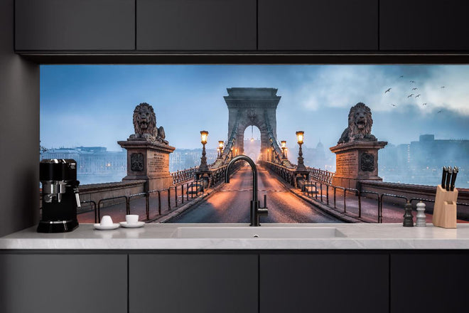 Küchenrückwand - Kettenbrücke Panorama in Budapest