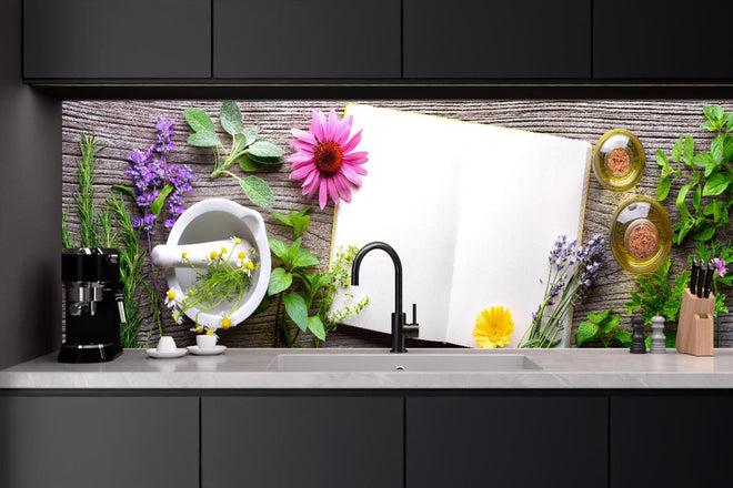 Küchenrückwand - Kräuter & Blumen