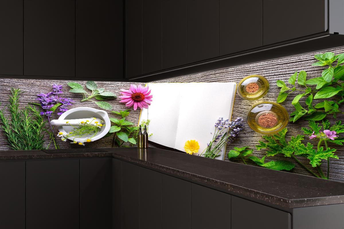 Küchenrückwand - Kräuter & Blumen