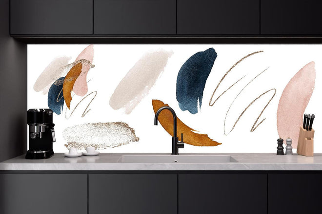 Küchenrückwand - Künstlerisch abstrakte Elemente