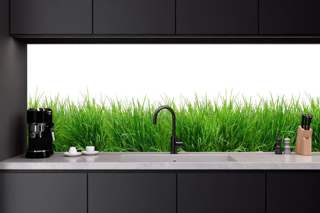 Küchenrückwand - Lebendiges Grünes Gras Panoramabild