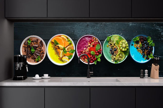 Küchenrückwand - Leckere Frucht-Joghurt-Bowls