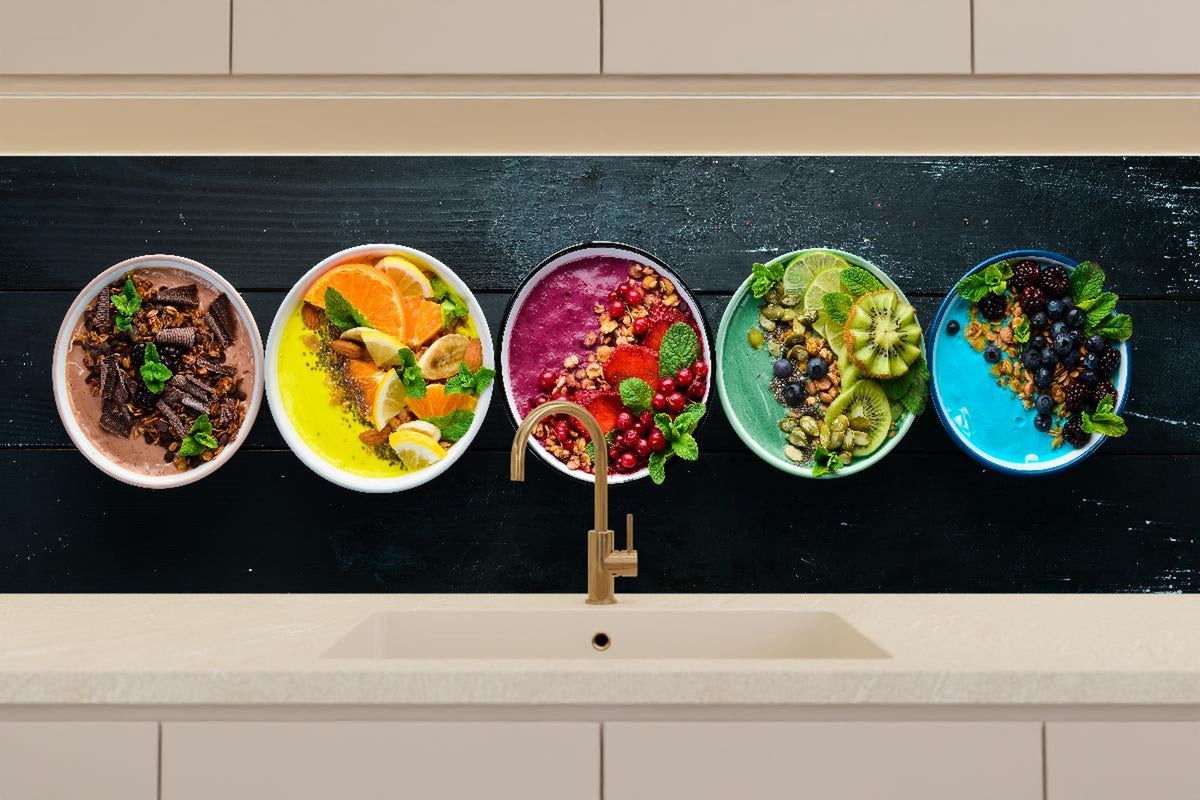Küchenrückwand - Leckere Frucht-Joghurt-Bowls