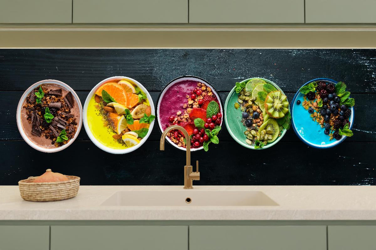 Küchenrückwand - Leckere Frucht-Joghurt-Bowls