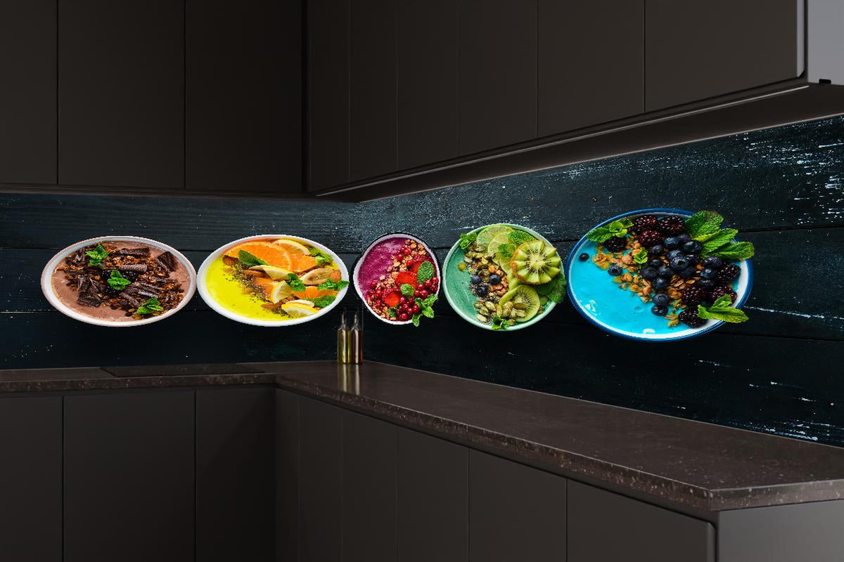 Küchenrückwand - Leckere Frucht-Joghurt-Bowls