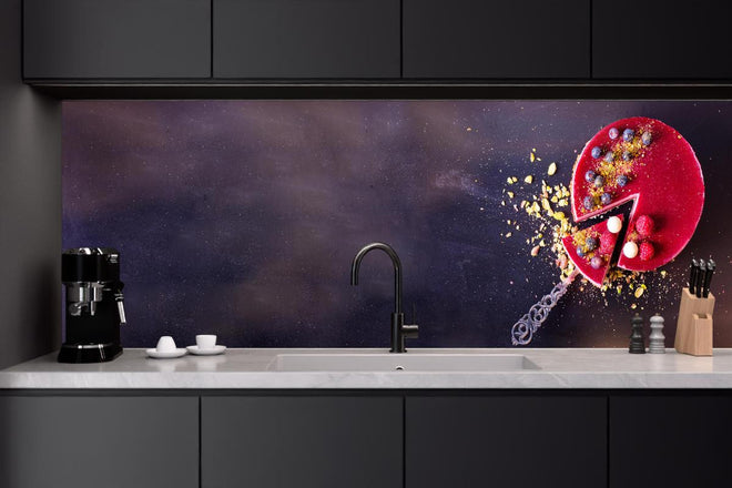 Küchenrückwand - Leckerer Himbeerkuchen