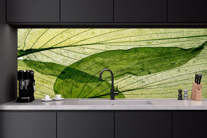 Küchenrückwand - Makrotextur von herbstlich getrockneten Blättern