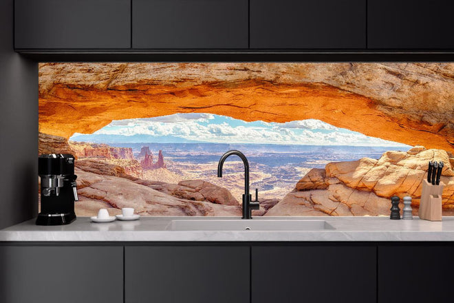 Küchenrückwand - Mesa Arch-Panorama bei Sonnenaufgang