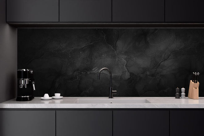 Küchenrückwand - Modern grau-schwarzer Marmor
