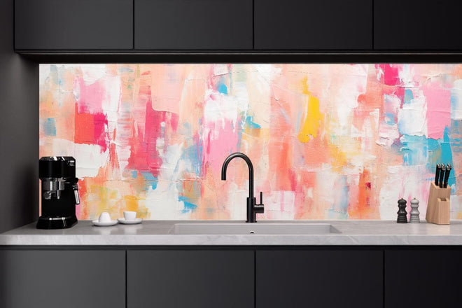 Küchenrückwand - Moderne Abstrakte Malerei in Pastellfarben