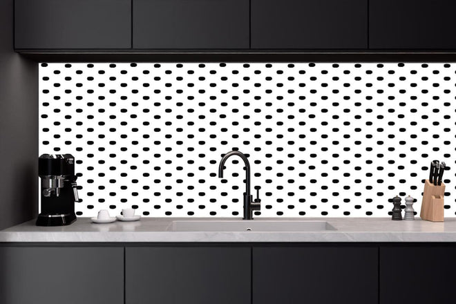Küchenrückwand - Moderne Schwarz-Weiß Punkte Musterung