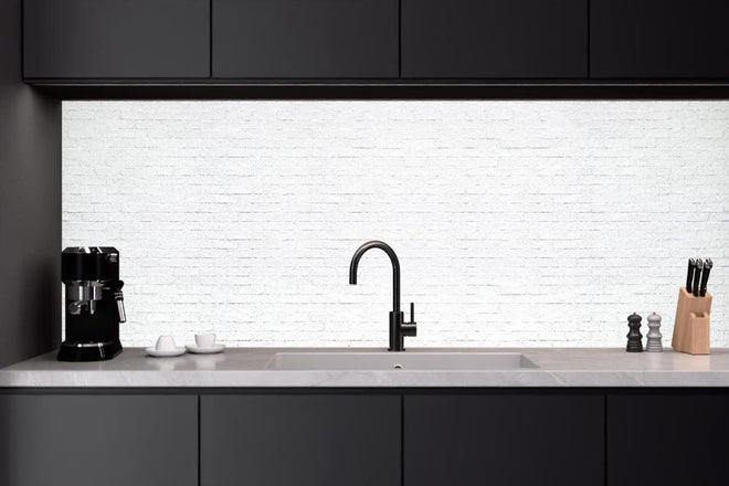 Küchenrückwand - Moderne weiße Backsteinmauer 1