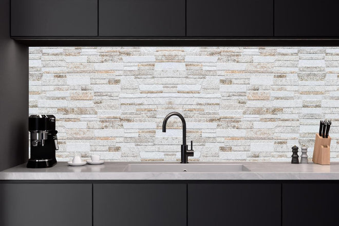 Küchenrückwand - Modernen braunen Steinmauer