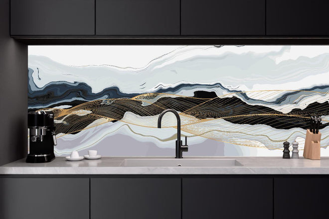 Küchenrückwand - Moderner abstrakter Berge Digitaldruck