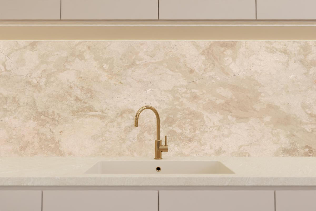Küchenrückwand - Natürliche Beige Marmor Textur