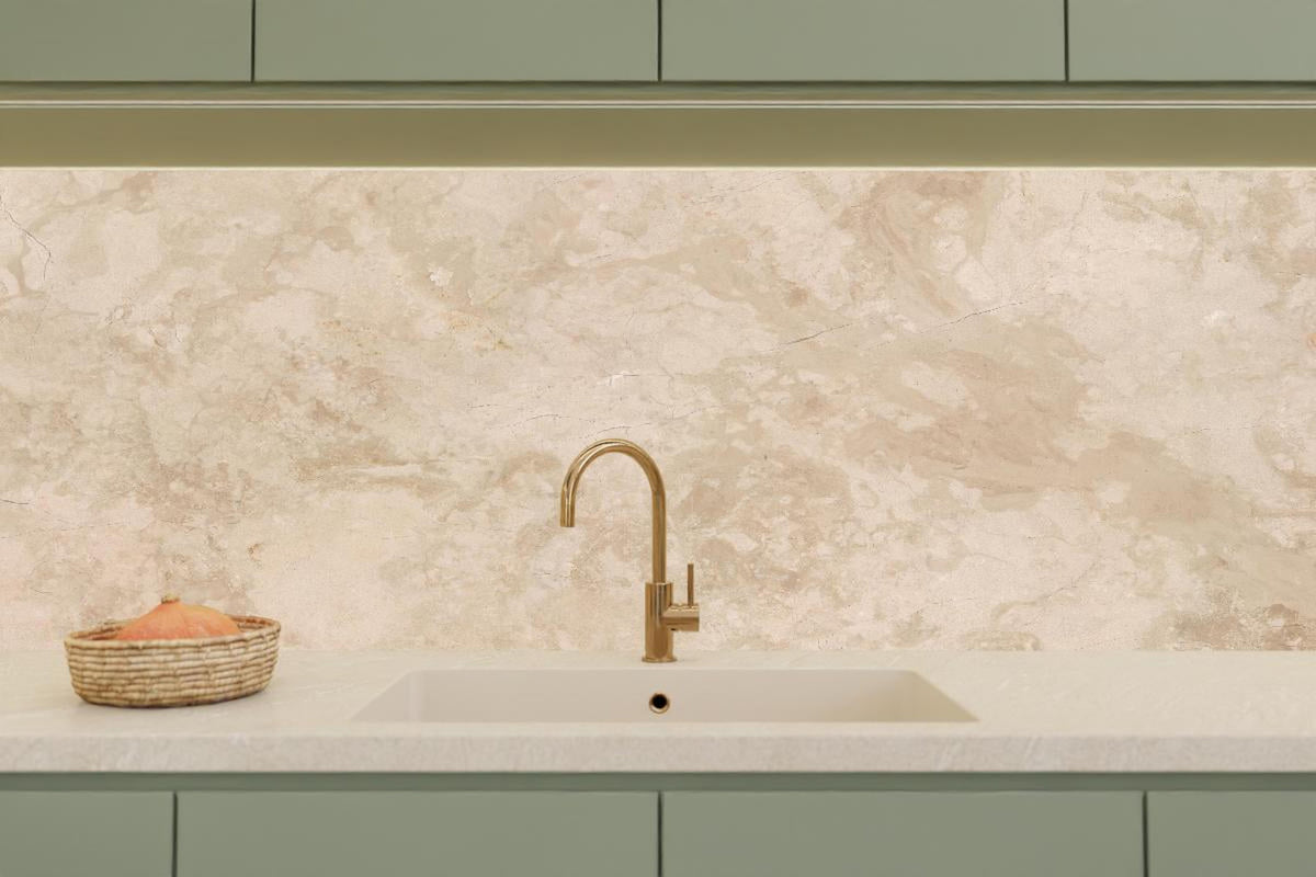 Küchenrückwand - Natürliche Beige Marmor Textur