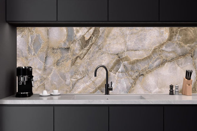 Küchenrückwand - Natürliche graue Onyx Oberfläche