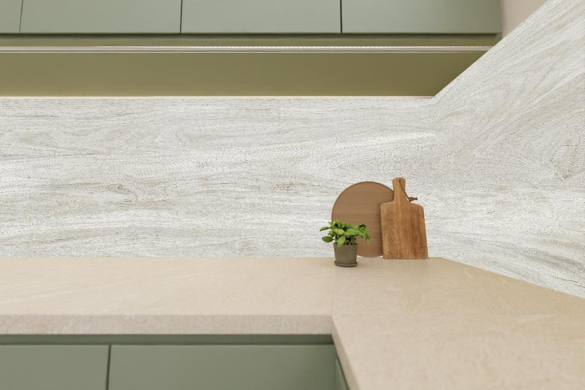 Küchenrückwand - Natürliches helles Holzmuster
